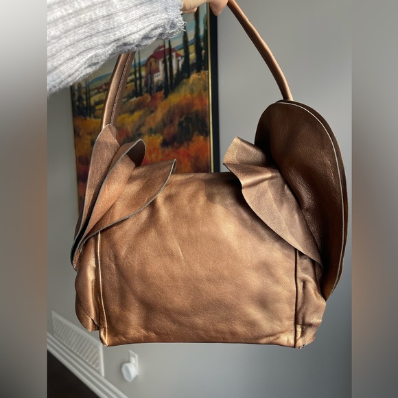 Vintage Prada Nappa Leather Shoulder Bag Ruffle Accents - Picture 9 of 16